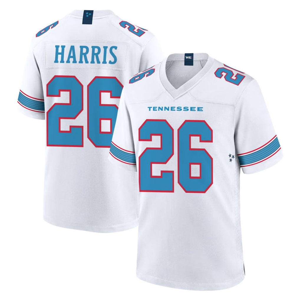 Qdoa T.Titans #26 Marcus Harris Player White 2026 Game Home Stitched Jerseys