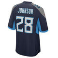 Qdoa T.Titans #28 Chris Johnson Navy Retired Player Game Jersey American Stitched Football Jersey