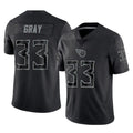 Qdoa T.Titans #33 Cedric Gray Player Black Limited Reflective Home Game Stitched Jerseys