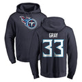 Qdoa T.Titans #33 Cedric Gray Player Navy Logo Pullover Hoodies Home Game Stitched Jerseys