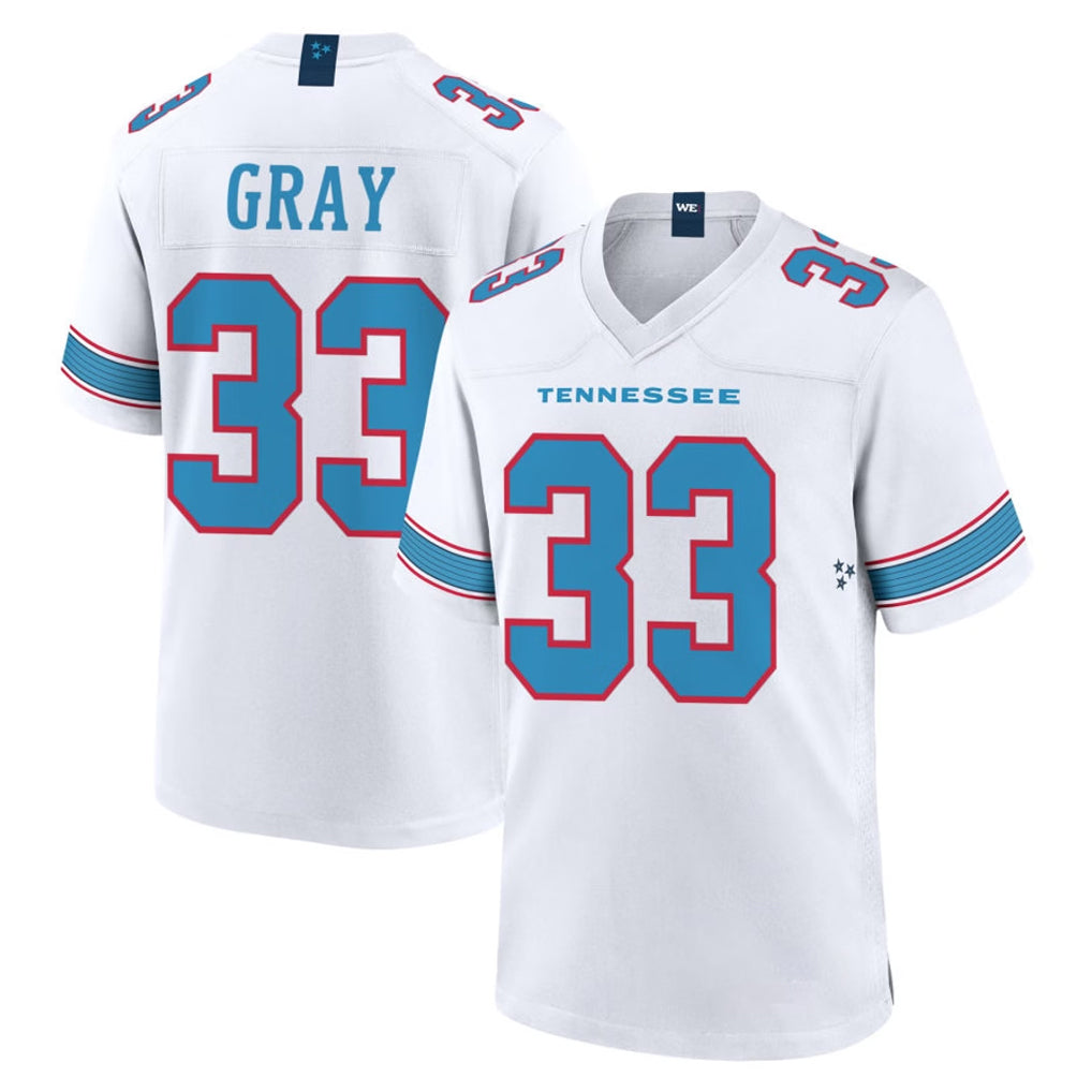 Qdoa T.Titans #33 Cedric Gray Player White 2026 Game Home Stitched Jerseys