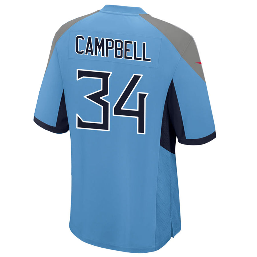 Qdoa T.T.Titans #34 Earl Campbell Player Light Blue Home Game Football Jerseys