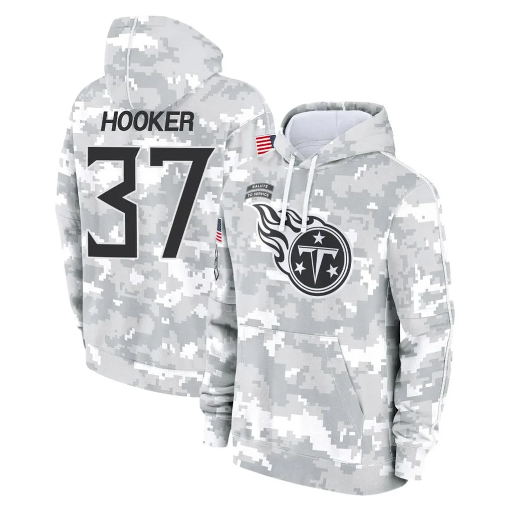 Qdoa T.Titans #37 Amani Hooker Player Camo Arctic Salute to Service Pullover Hoodies Home Game Stitched Jerseys