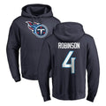 Qdoa T.Titans #4 Wan'Dale Robinson Player Navy Logo Pullover Hoodies Home Game Stitched Jerseys