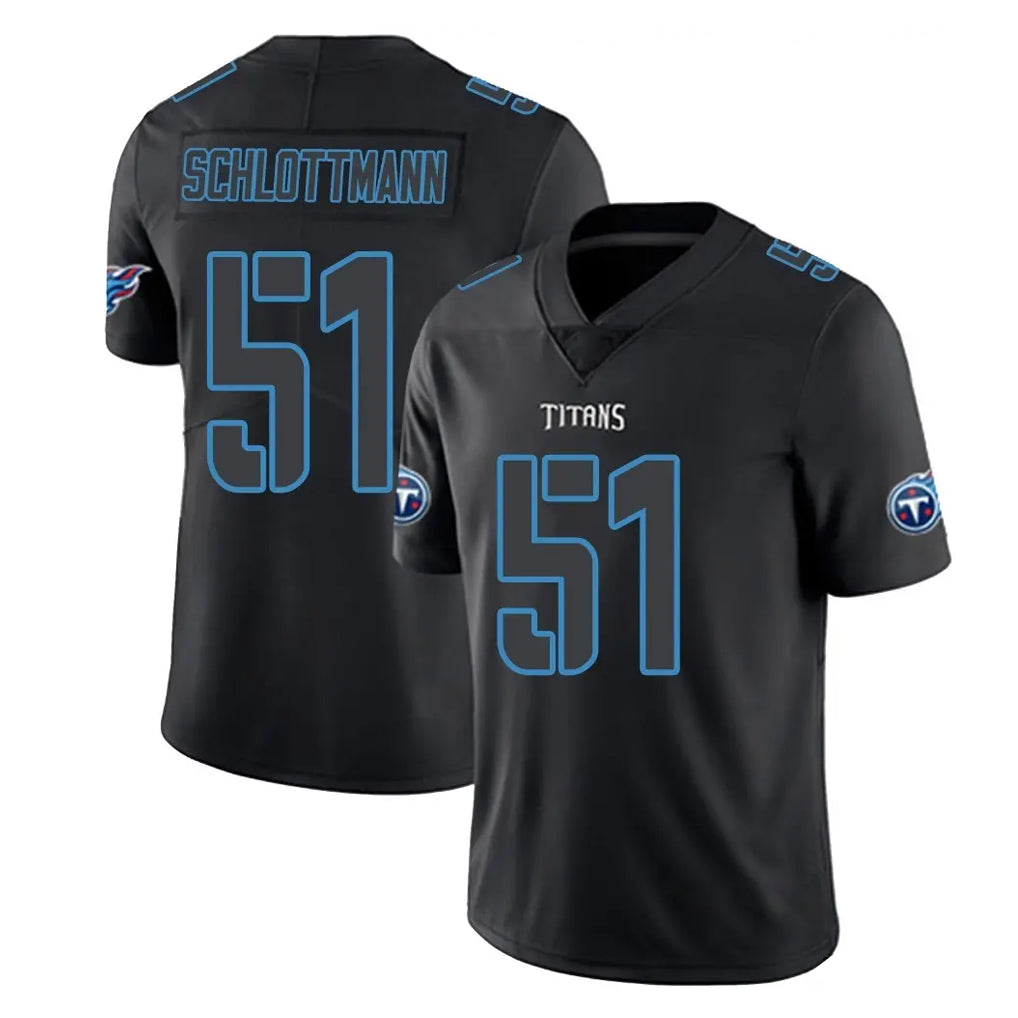Qdoa T.Titans #51 Austin Schlottmann Player Black Impact Limited Home Game Stitched Jerseys