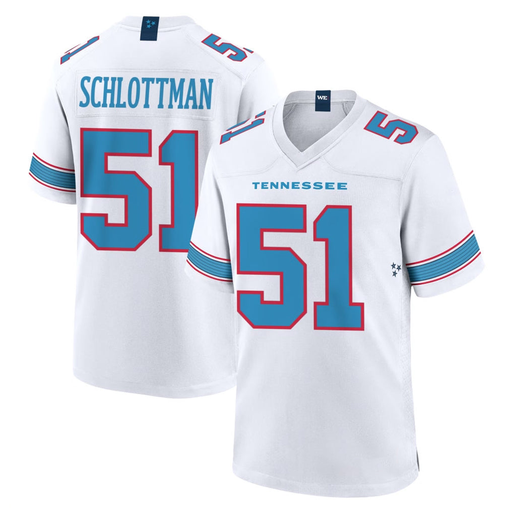 Qdoa T.Titans #51 Austin Schlottmann Player White 2026 Game Home Stitched Jerseys