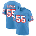 Qdoa T.Titans #55 JC Latham Player Blue Throwback Alternate Game Stitched Jerseys