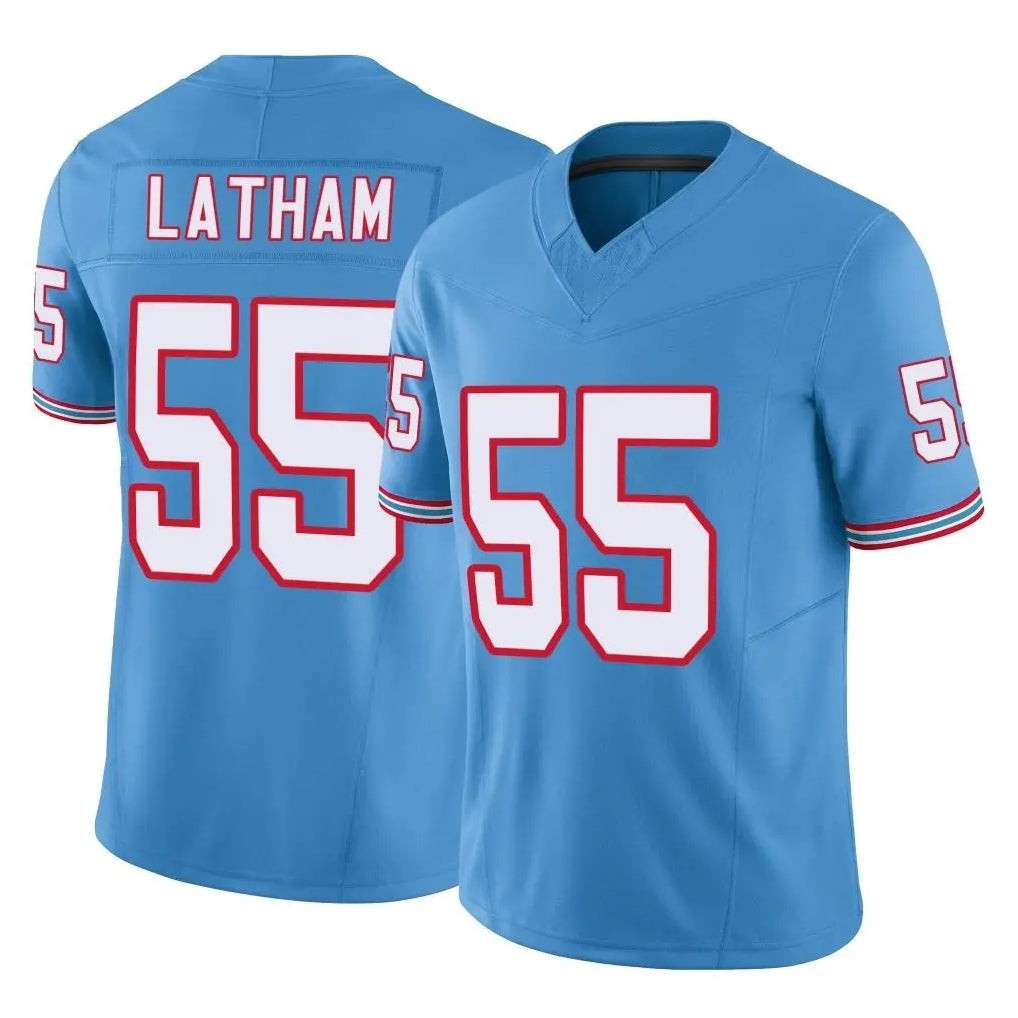 Qdoa T.Titans #55 JC Latham Player Light Blue Limited Vapor F.U.S.E. Home Game Stitched Jerseys
