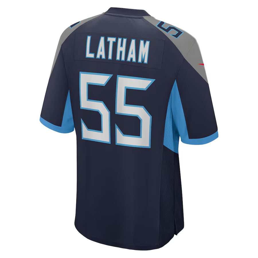 Qdoa T.Titans #55 JC Latham Player Navy Home Game Stitched Jerseys