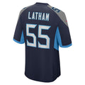 Qdoa T.Titans #55 JC Latham Player Navy Home Game Stitched Jerseys