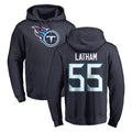 Qdoa T.Titans #55 JC Latham Player Navy Logo Pullover Hoodies Home Game Stitched Jerseys