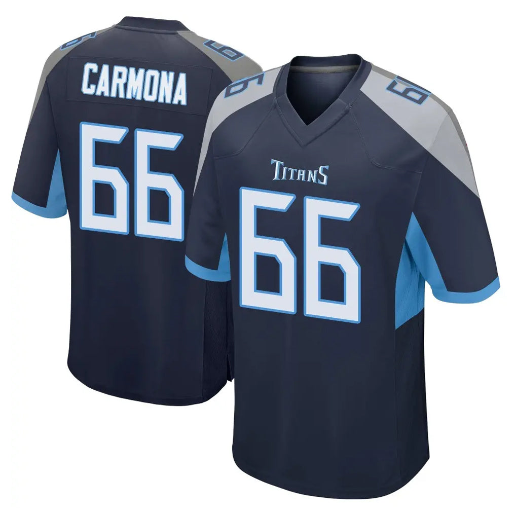 Qdoa T.Titans #66 Fernando Carmona Jr. Player Navy Home Game Stitched Jerseys