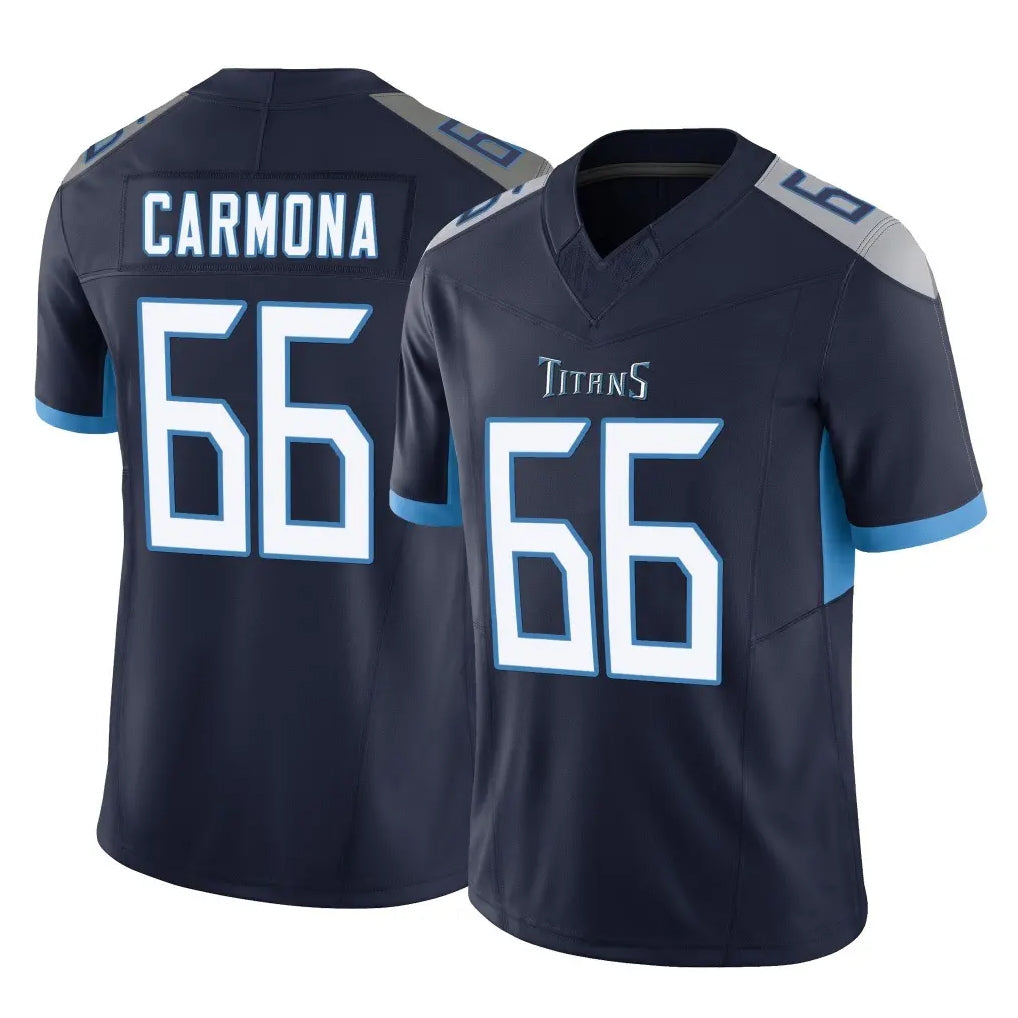 Qdoa T.Titans #66 Fernando Carmona Jr. Player Navy Limited Vapor F.U.S.E. Home Game Stitched Jerseys