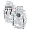 Qdoa T.Titans #77 Peter Skoronski Player Camo Arctic Salute to Service Pullover Hoodies Home Game Stitched Jerseys