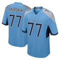 Qdoa T.Titans #77 Peter Skoronski Player Light Blue Home Game Stitched Jerseys