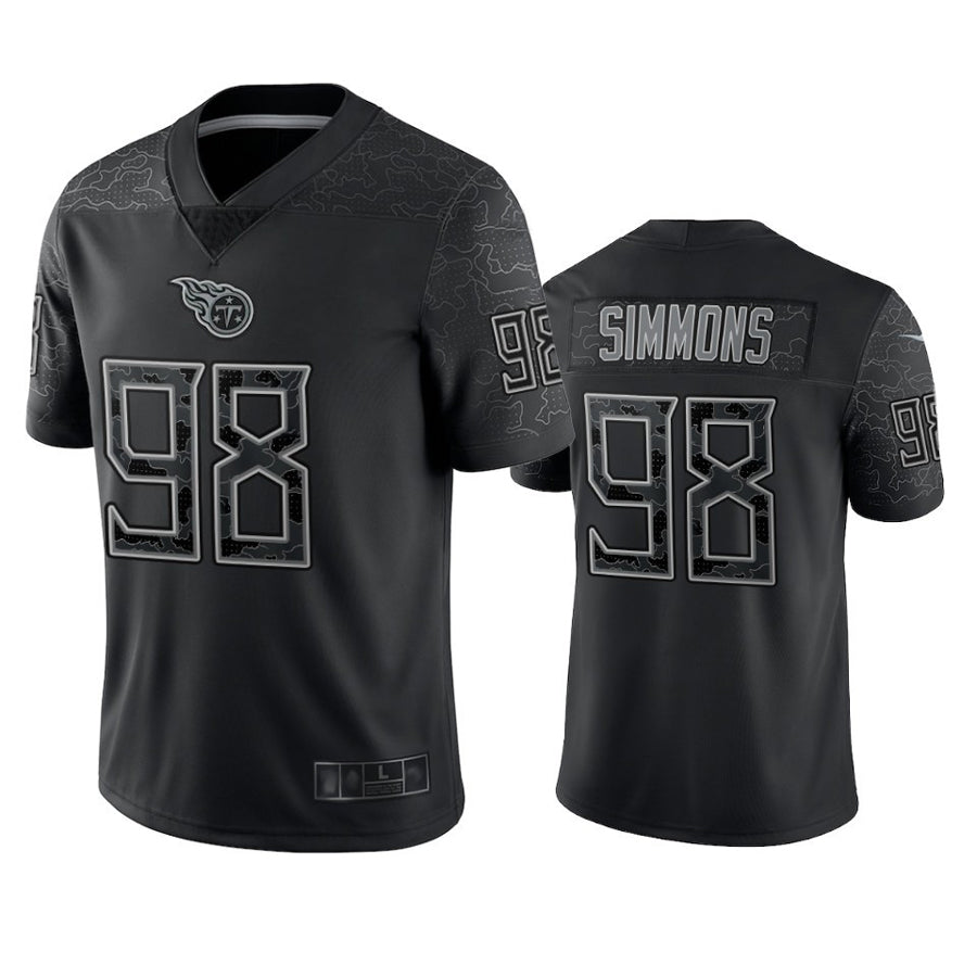 Qdoa T.Titans #98 Jeffery Simmons Player Black RFLCTV Limited Stitched Jerseys