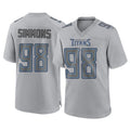 Qdoa T.Titans #98 Jeffery Simmons Player Gray Atmosphere Fashion Home Game Stitched Jerseys