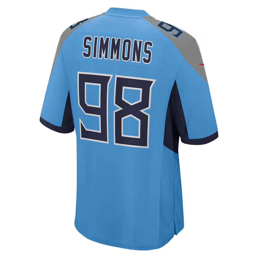 Qdoa T.Titans #98 Jeffery Simmons Player Light Blue Home Game Stitched Jerseys