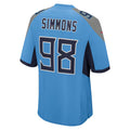Qdoa T.Titans #98 Jeffery Simmons Player Light Blue Home Game Stitched Jerseys