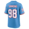 Qdoa T.Titans #98 Jeffery Simmons Player Light Blue Throwback Alternate Game Stitched Jerseys