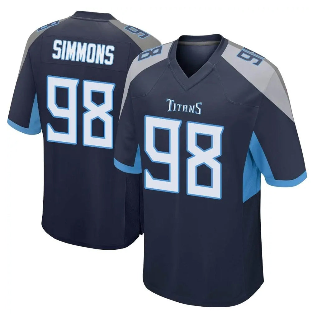 Qdoa T.Titans #98 Jeffery Simmons Player Navy Home Game Stitched Jerseys