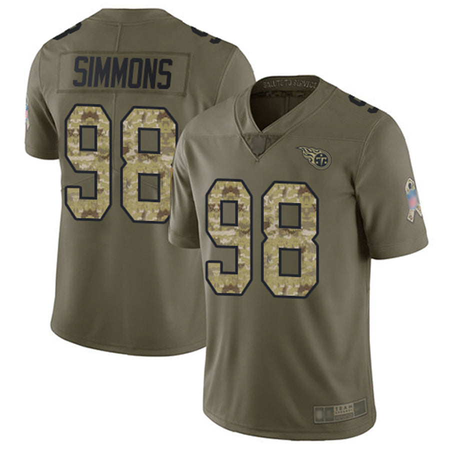 Qdoa T.Titans #98 Jeffery Simmons Player Olive Salute To Service Limited Stitched Jerseys
