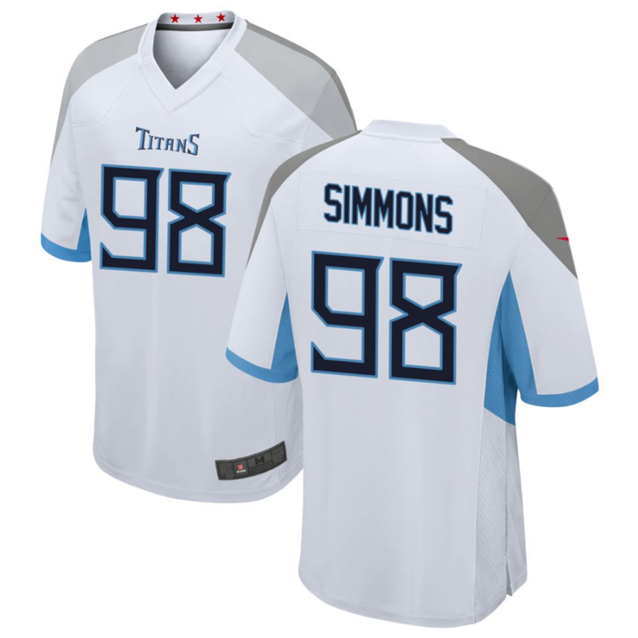 Qdoa T.Titans #98 Jeffery Simmons White Player Game American Stitched Stitched Jerseys
