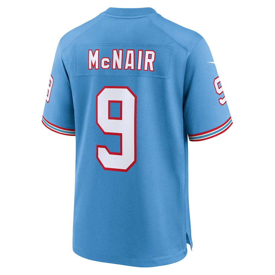 Qdoa T.Titans #9 Steve McNair Player Light Blue Throwback Alternate Game Stitched Jerseys