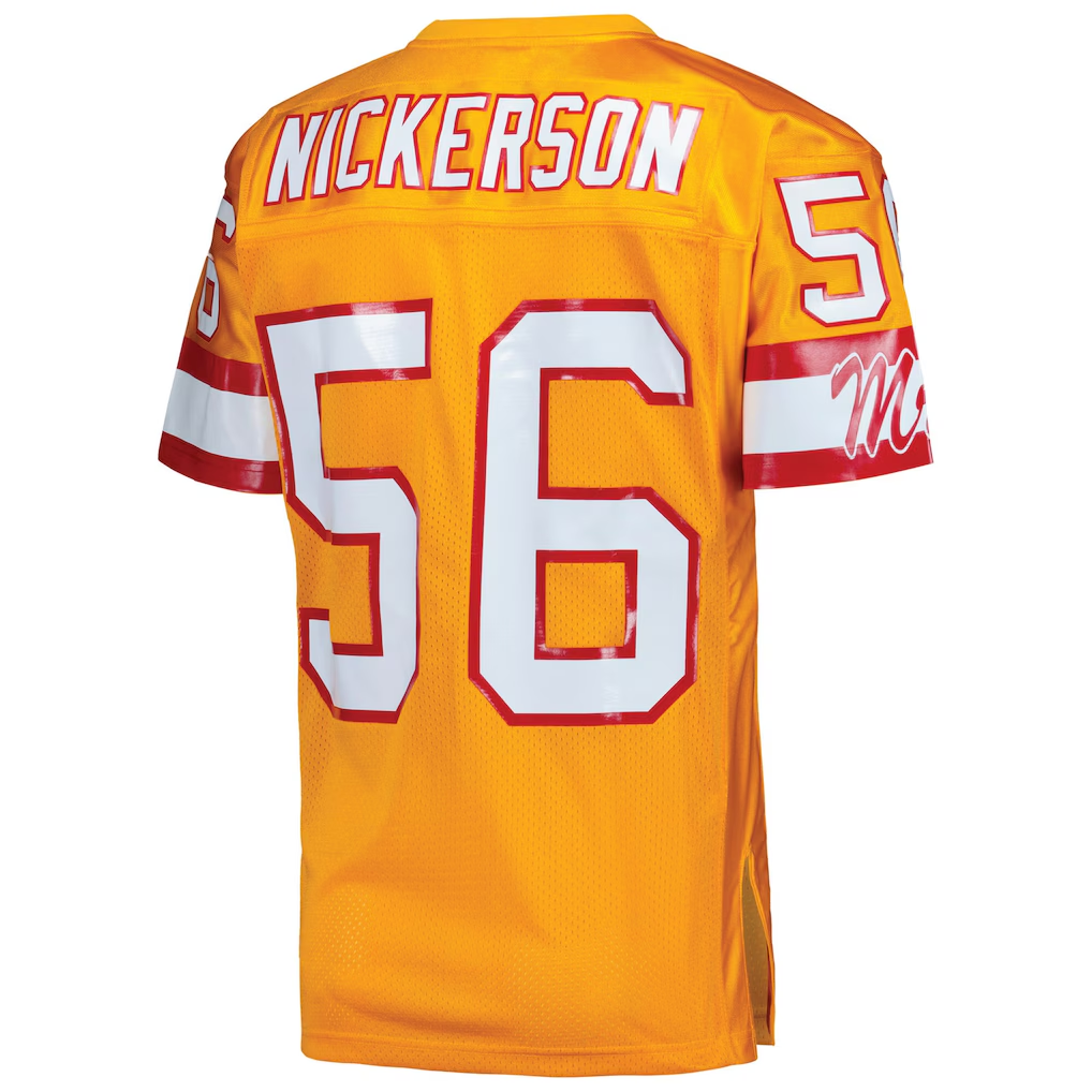 Qdoa TB.Buccaneers 1993 #56 Hardy Nickerson Mitchell & Ness Orange Authentic Throwback Retired Player Jersey