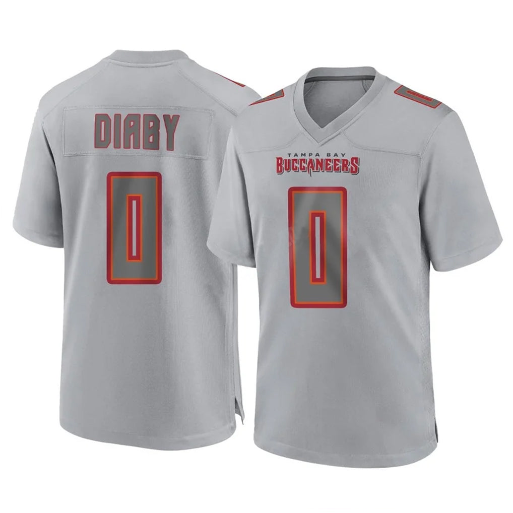 Qdoa TB.Buccaneers #0 Yaya Diaby Player Gray Atmosphere Fashion Home Game Stitched Jerseys