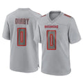 Qdoa TB.Buccaneers #0 Yaya Diaby Player Gray Atmosphere Fashion Home Game Stitched Jerseys