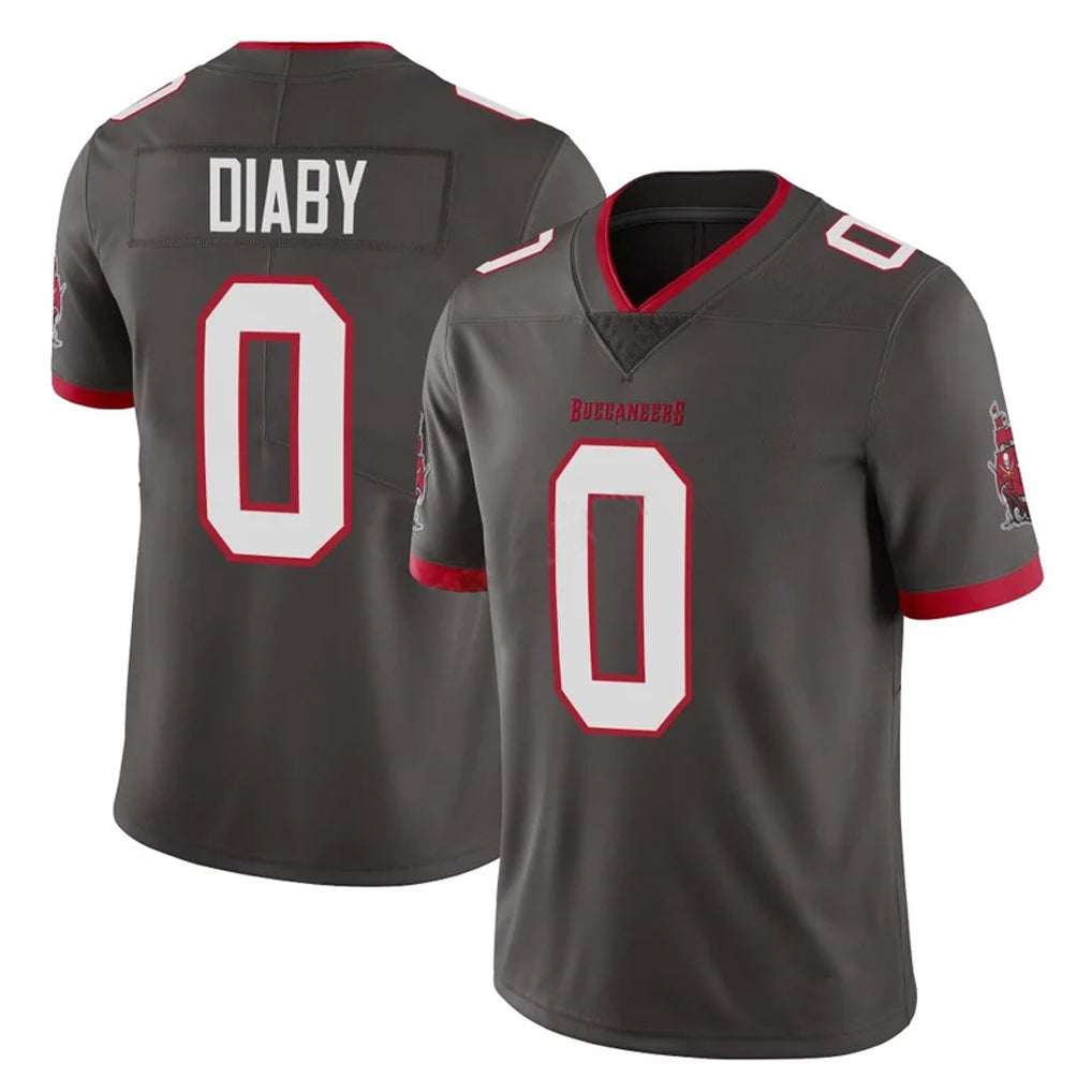 Qdoa TB.Buccaneers #0 Yaya Diaby Player Pewter Limited Alternate Vapor Home Game Stitched Jerseys