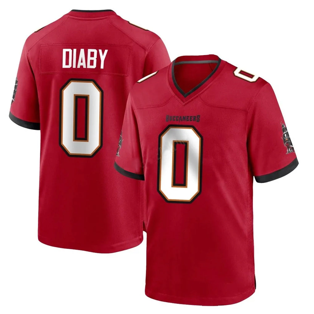 Qdoa TB.Buccaneers #0 Yaya Diaby Player Red Home Game Stitched Jerseys