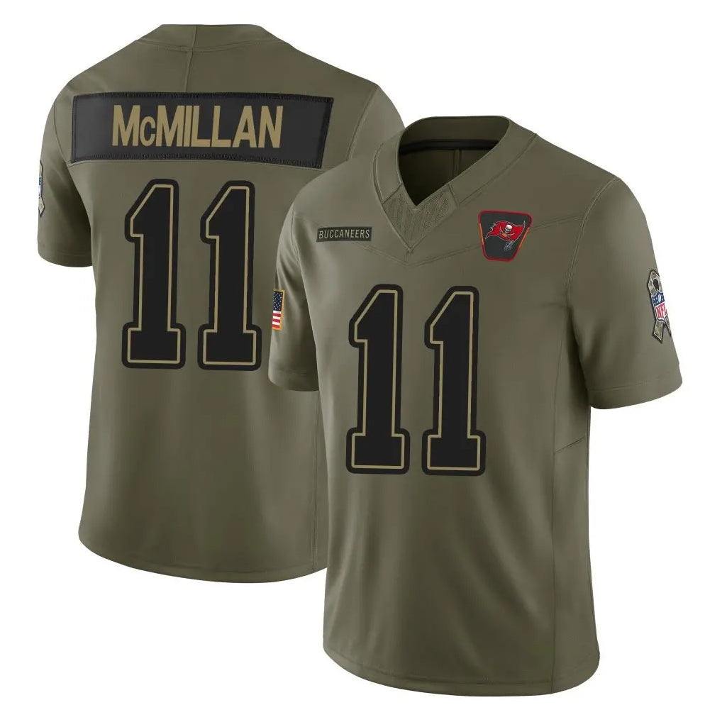 Qdoa TB.Buccaneers #11 Jalen McMillan Player Olive 2025 Salute To Service Limited Home Game Stitched Jerseys