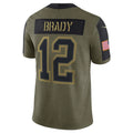Qdoa TB.Buccaneers #12 Tom Brady Player Olive Salute To Service Stitched Jerseys