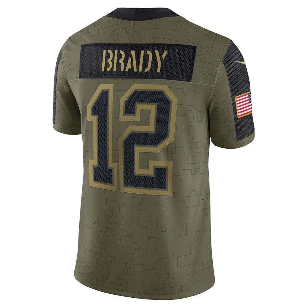 Qdoa TB.Buccaneers #12 Tom Brady Player Olive Salute To Service Stitched Jerseys