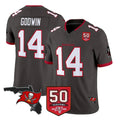 Qdoa TB.Buccaneers #14 Chris Godwin Jr. Player Pewter Limited 2026 Season Vapor F.U.S.E. Home Game Stitched Jerseys
