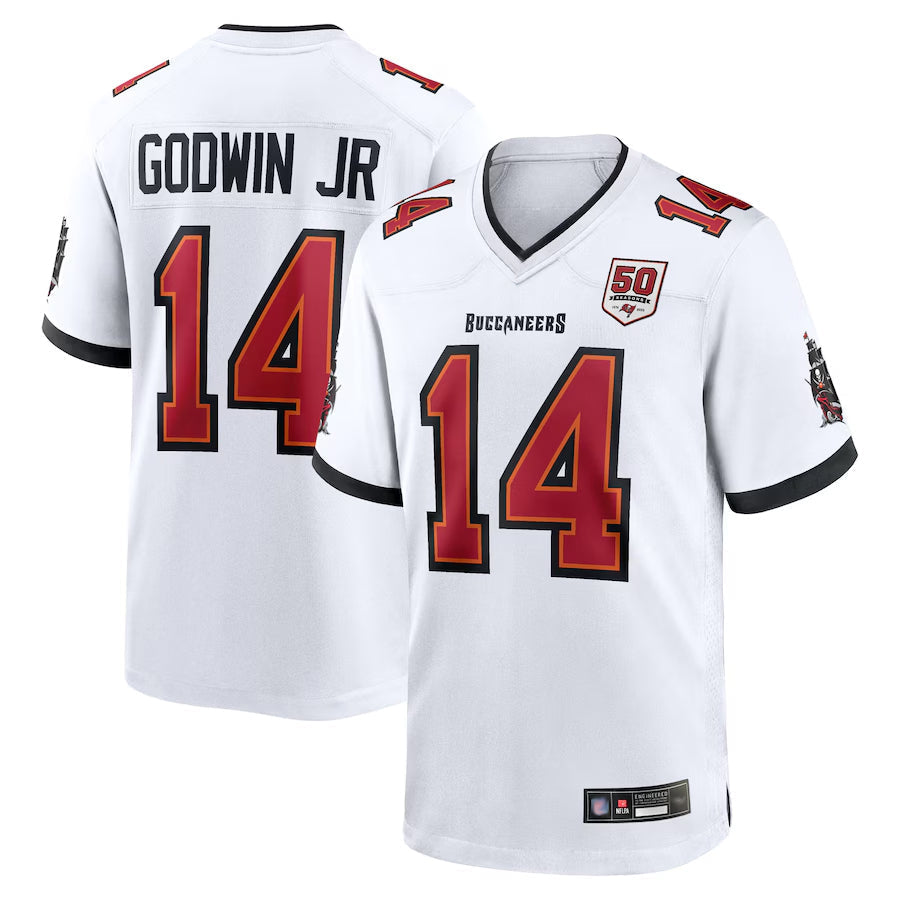Qdoa TB.Buccaneers #14 Chris Godwin Jr. Player White 50th Anniversary Game Stitched Jerseys