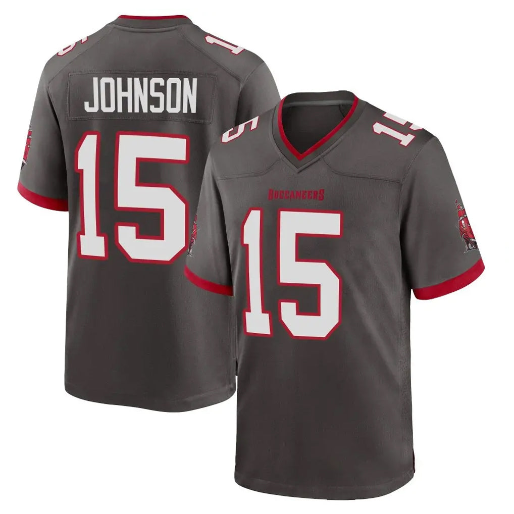 Qdoa TB.Buccaneers #15 Tez Johnson Player Pewter Alternate Home Game Stitched Jerseys