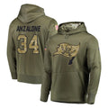 Qdoa TB.Buccaneers #34 Alex Anzalone Player Olive Salute to Service Pullover Hoodie Home Game Stitched Jerseys