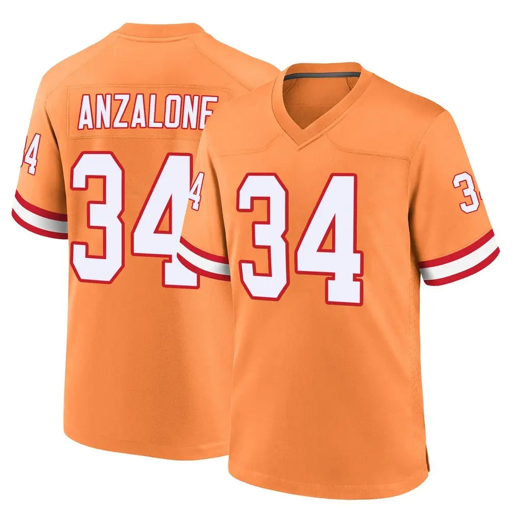 Qdoa TB.Buccaneers #34 Alex Anzalone Player Orange Throwback Home Game Stitched Jerseys