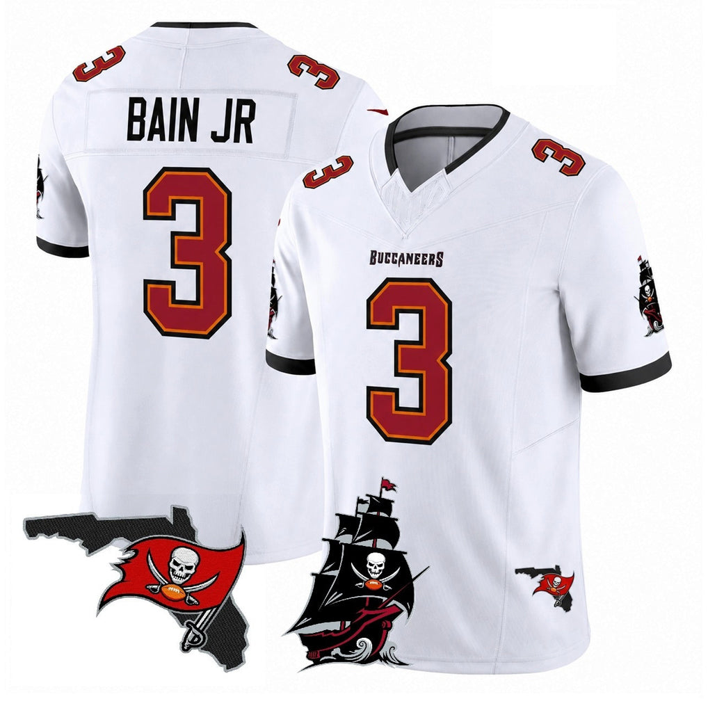 Qdoa TB.Buccaneers #3 Rueben Bain Jr. Player White Limited 2026 Season Vapor F.U.S.E. Home Game Stitched Jerseys