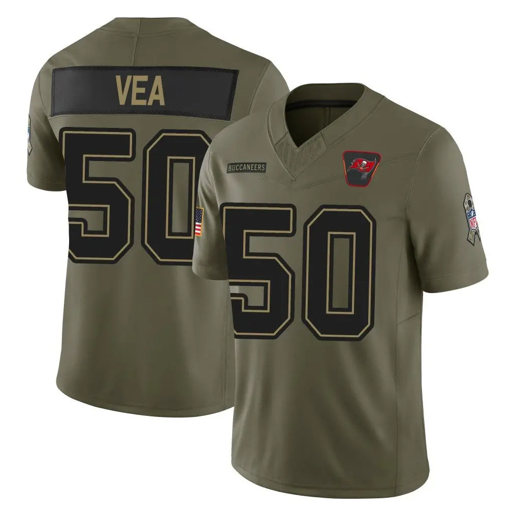Qdoa TB.Buccaneers #50 Vita Vea Player Olive 2025 Salute To Service Limited Home Game Stitched Jerseys