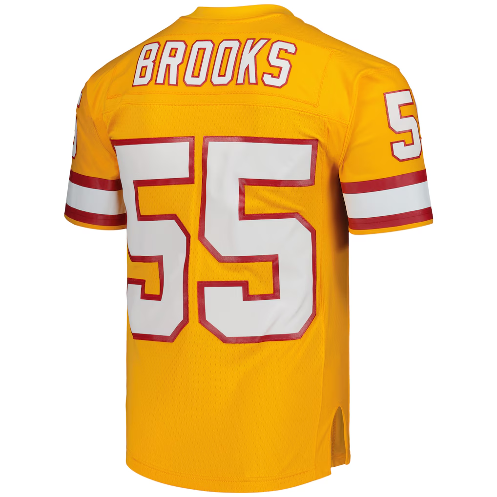 Qdoa TB.Buccaneers #55 Derrick Brooks Mitchell & Ness Orange Legacy Replica Stitched Puhic Jersey