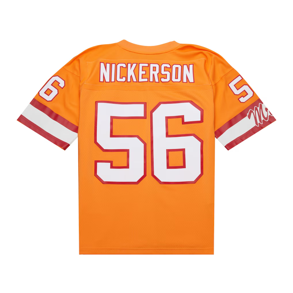 Qdoa TB.Buccaneers #56 Hardy Nickerson Mitchell & Ness Orange 1993 Legacy Replica Stitched Puhic Jersey