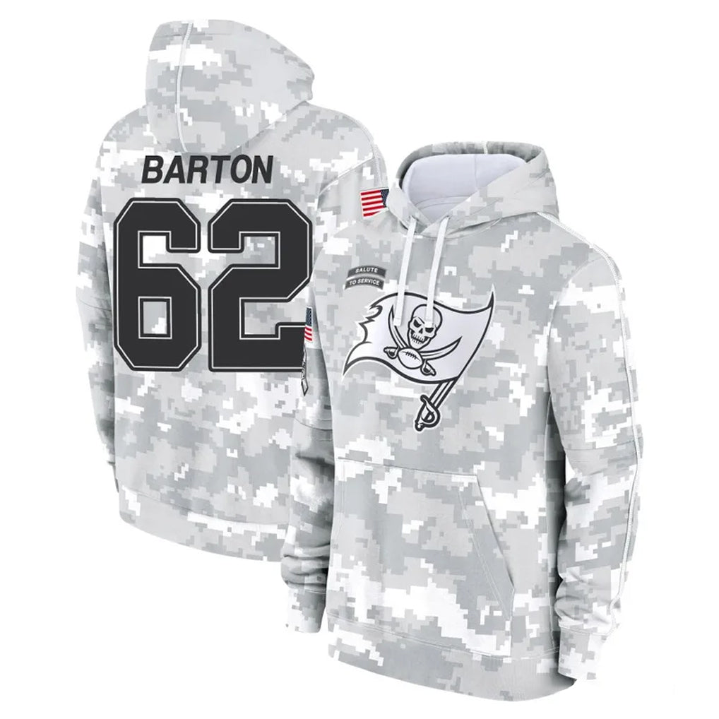 Qdoa TB.Buccaneers #62 Graham Barton Player Arctic Camo Limited Salute to Service Pullover Hoodies Game Stitched Jerseys