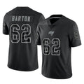 Qdoa TB.Buccaneers #62 Graham Barton Player Black Reflective Limited Home Game Stitched Jerseys