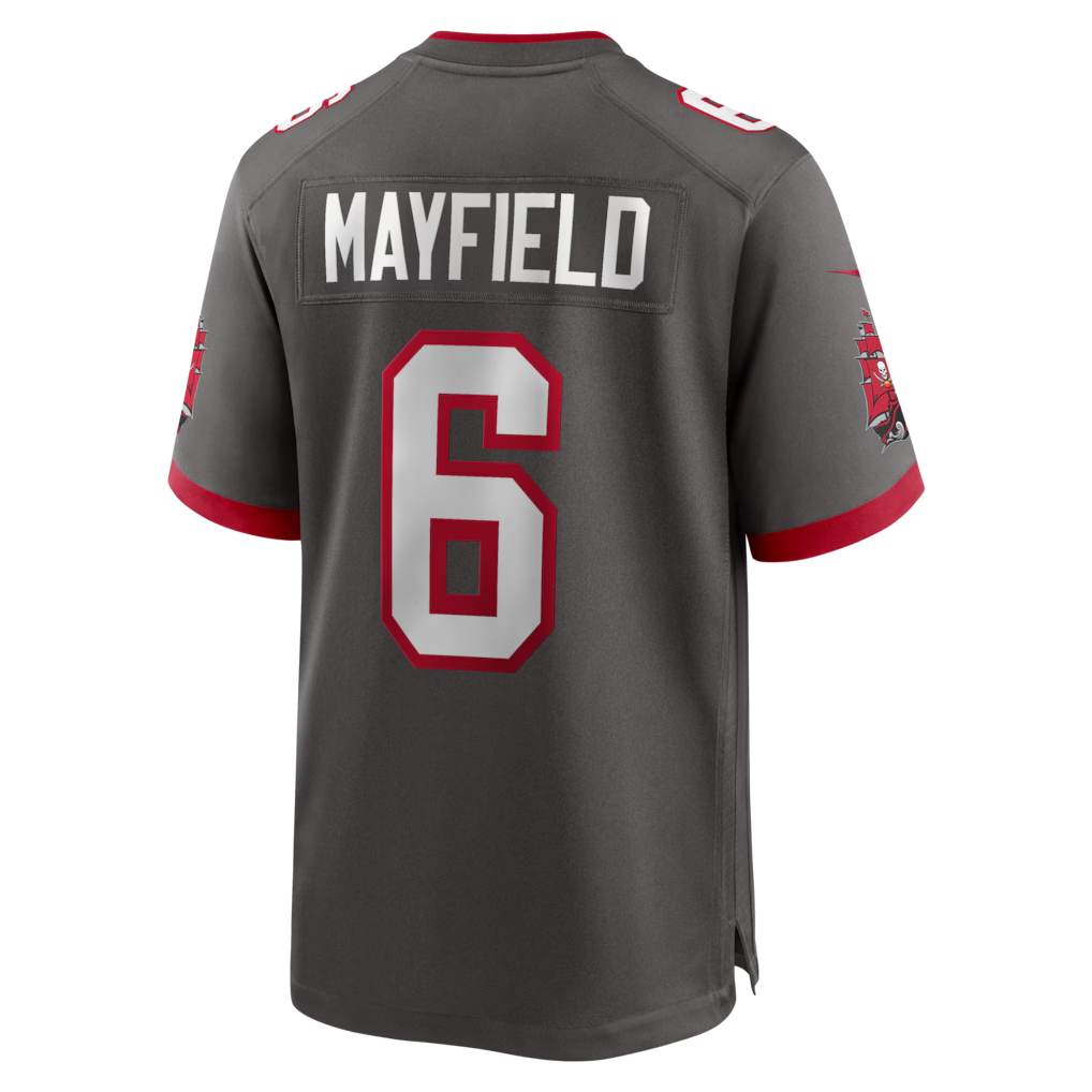 Qdoa TB.Buccaneers #6 Baker Mayfield Pewter Alternate Game Player Stitched Jerseys