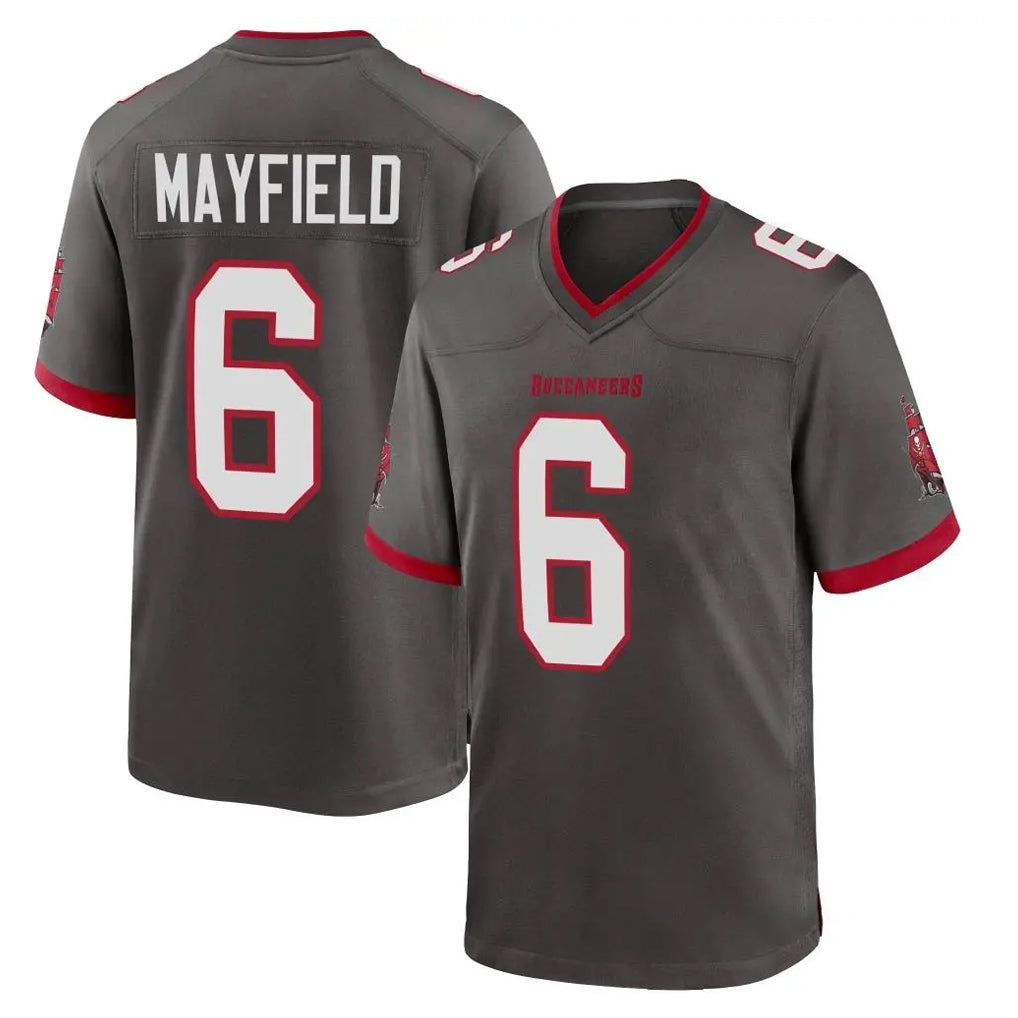 Qdoa TB.Buccaneers #6 Baker Mayfield Player Pewter Alternate Home Game Stitched Jerseys