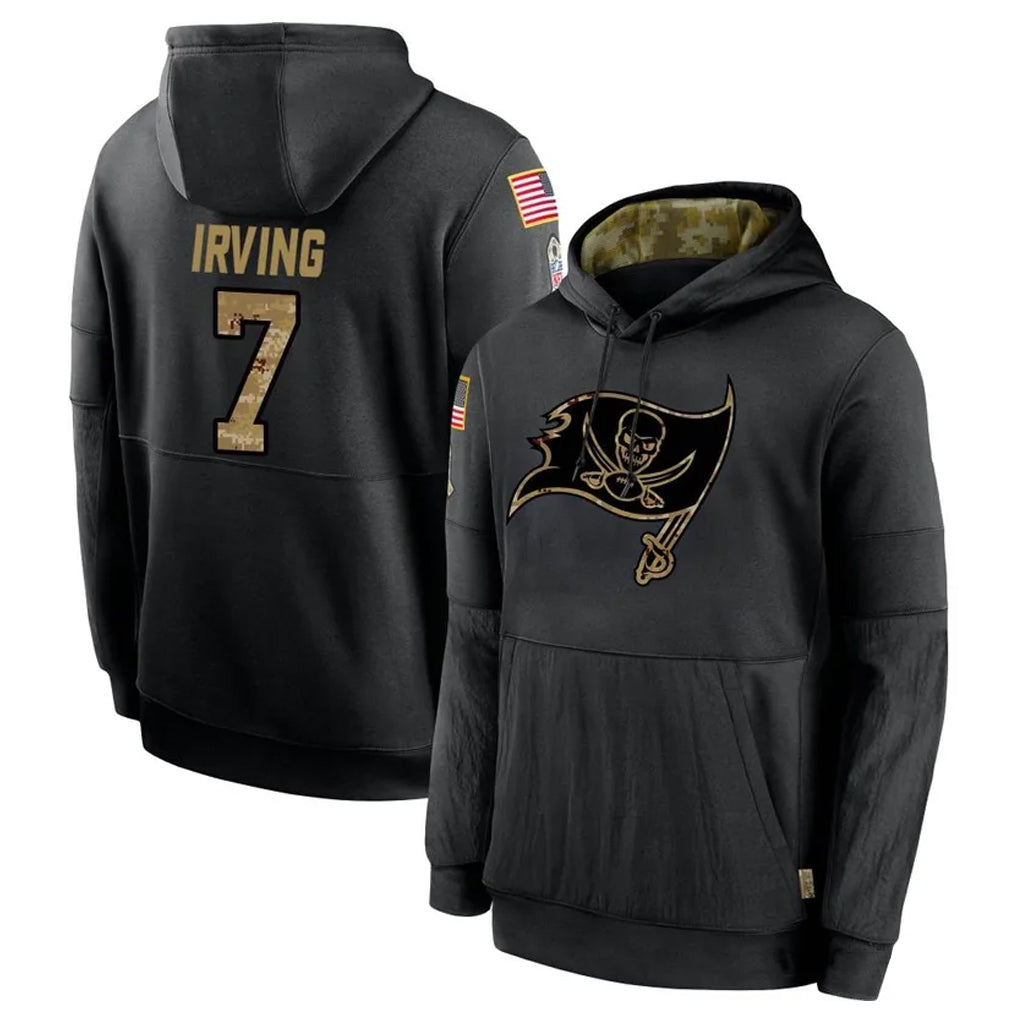 Qdoa TB.Buccaneers #7 Bucky Irving Player Black Salute to Service Hoodies Stitched Jerseys